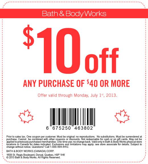 Bath & Body Works Coupon 10 Off Any Purchase of 40 or More (Until