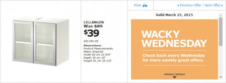 IKEA - Vancouver Wacky Wednesday Deal of the Day (Mar 25) A