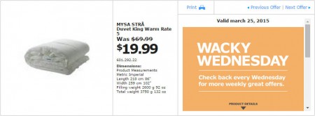 IKEA - Vancouver Wacky Wednesday Deal of the Day (Mar 25) B