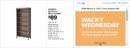 IKEA - Vancouver Wacky Wednesday Deal of the Day (Mar 4) B